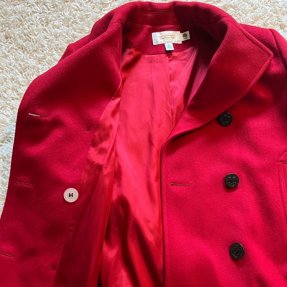 Talbots Red Pea Coat - Picture 2 of 8